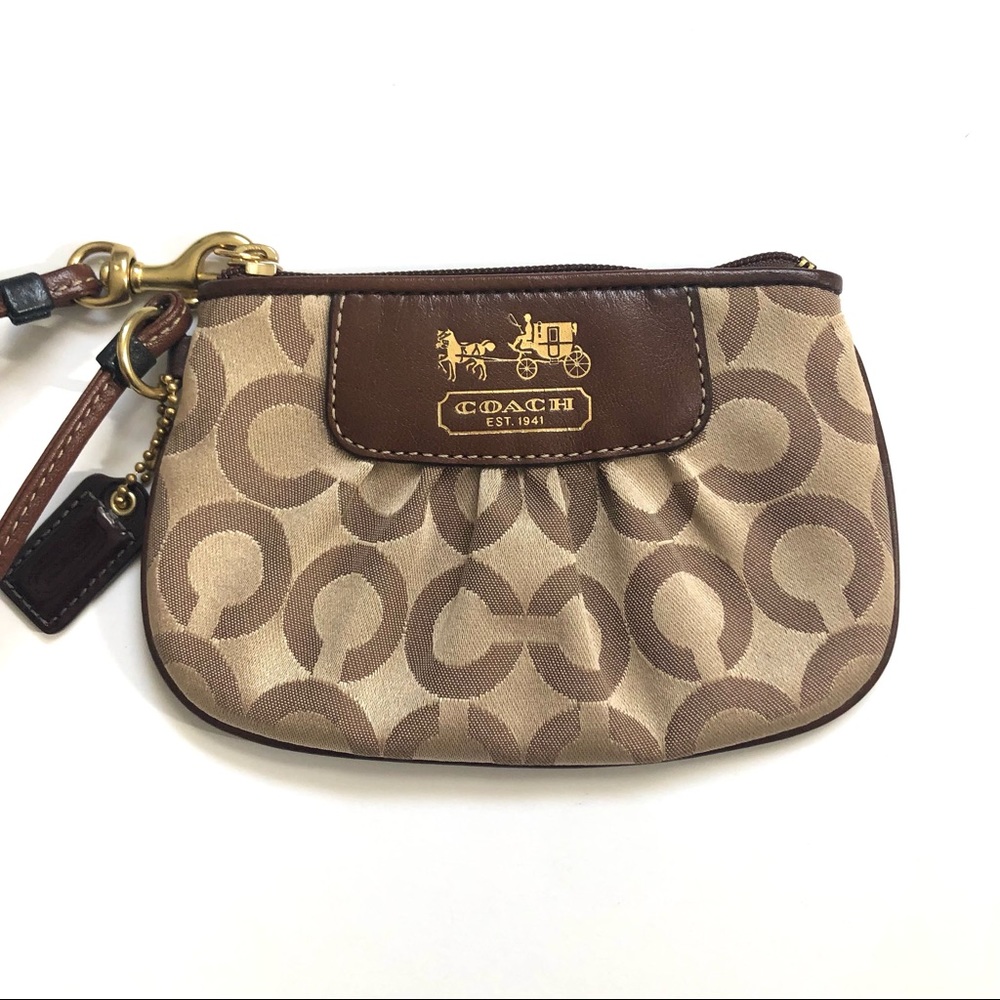COACH Wristlet Khaki/Brown